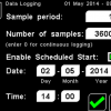 PyroMini Data Logging Screen