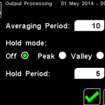 PyroMini Output Processing Settings Screen