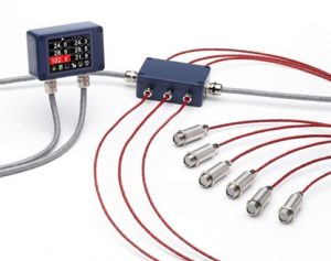 PyroMiniBus infrared temperature sensors can be connected to optional 6-channel local displays, or directly to centralised monitoring systems. 