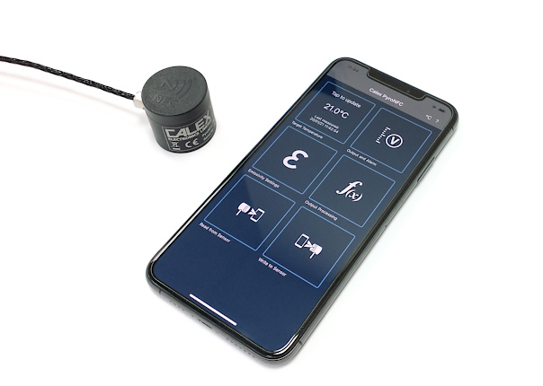 Calex PyroNFC infrared temperature sensor with iOS app